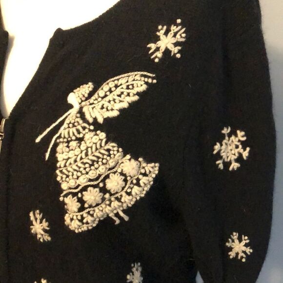 Talbots Petite Angoria Hair Zip Sweater - Picture 4 of 6